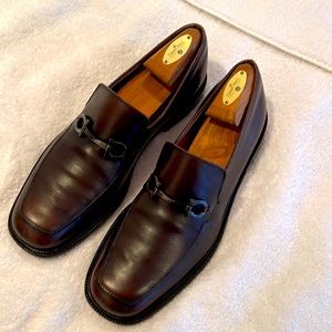 Salvatore Ferragamo Dress Shoes 9 1/2 D Brown includes shoetrees pictured.